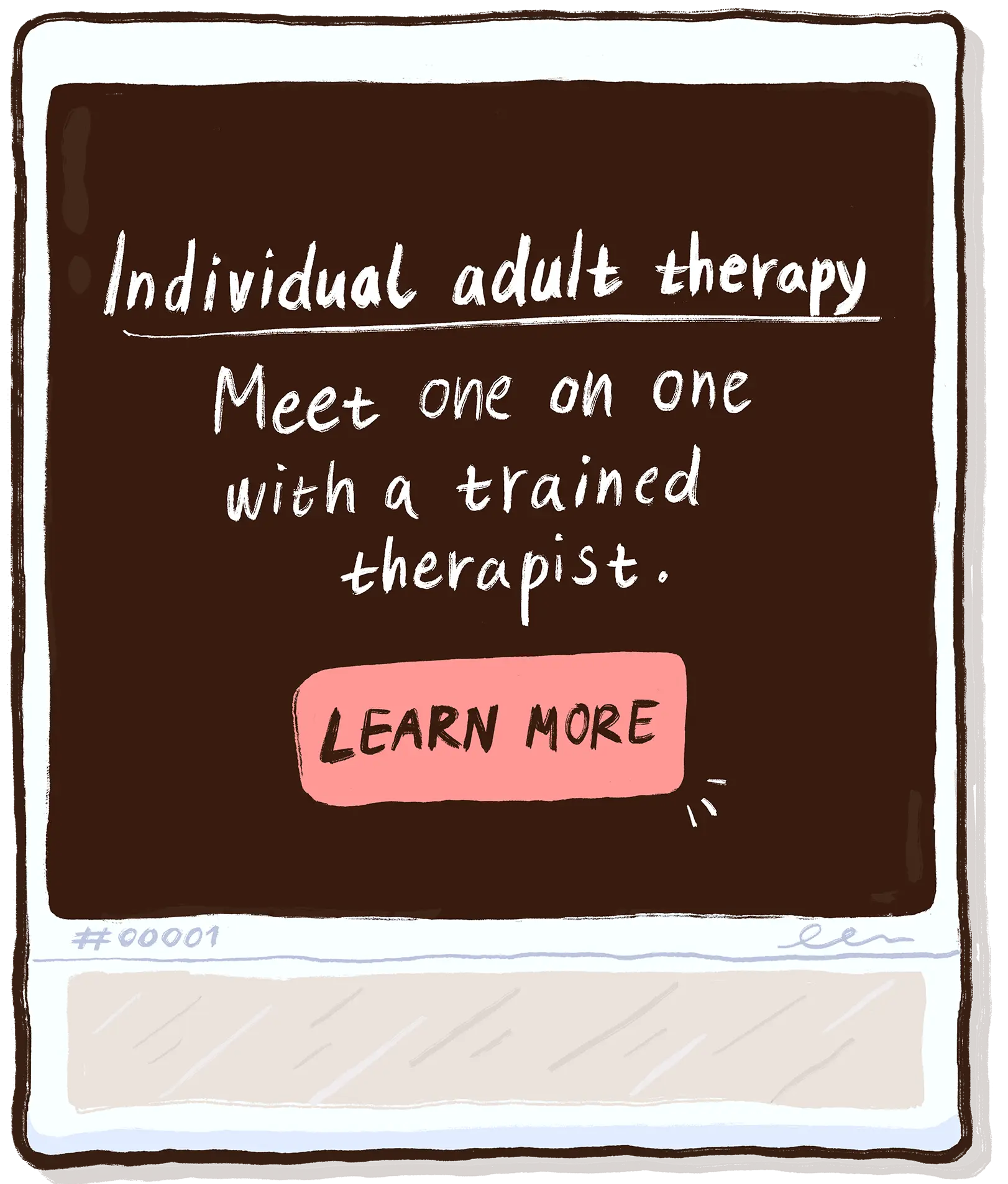 Individual Adult therapy handwritten text (full text repeated below).