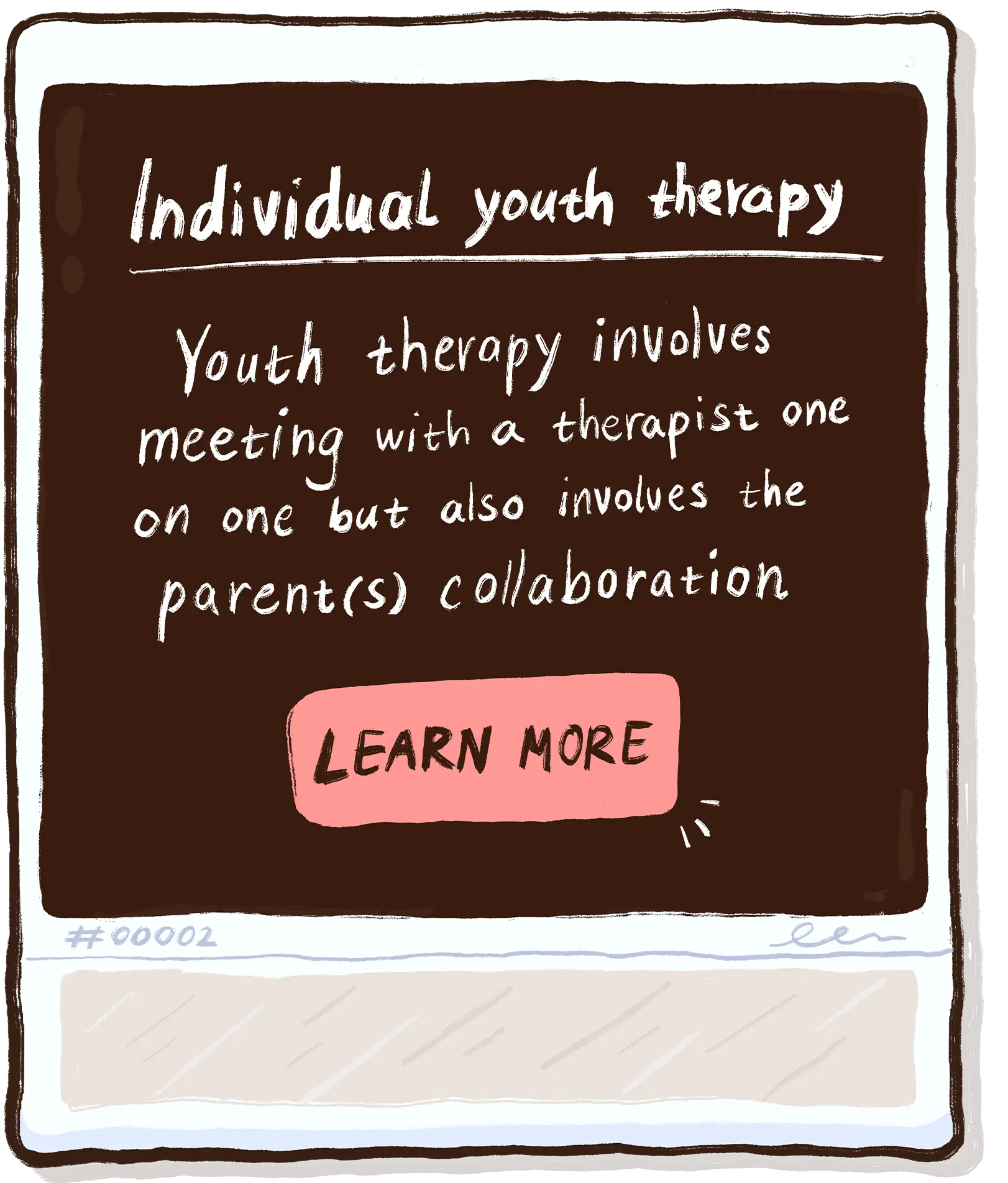 Individual Youth therapy handwritten text (full text repeated below).