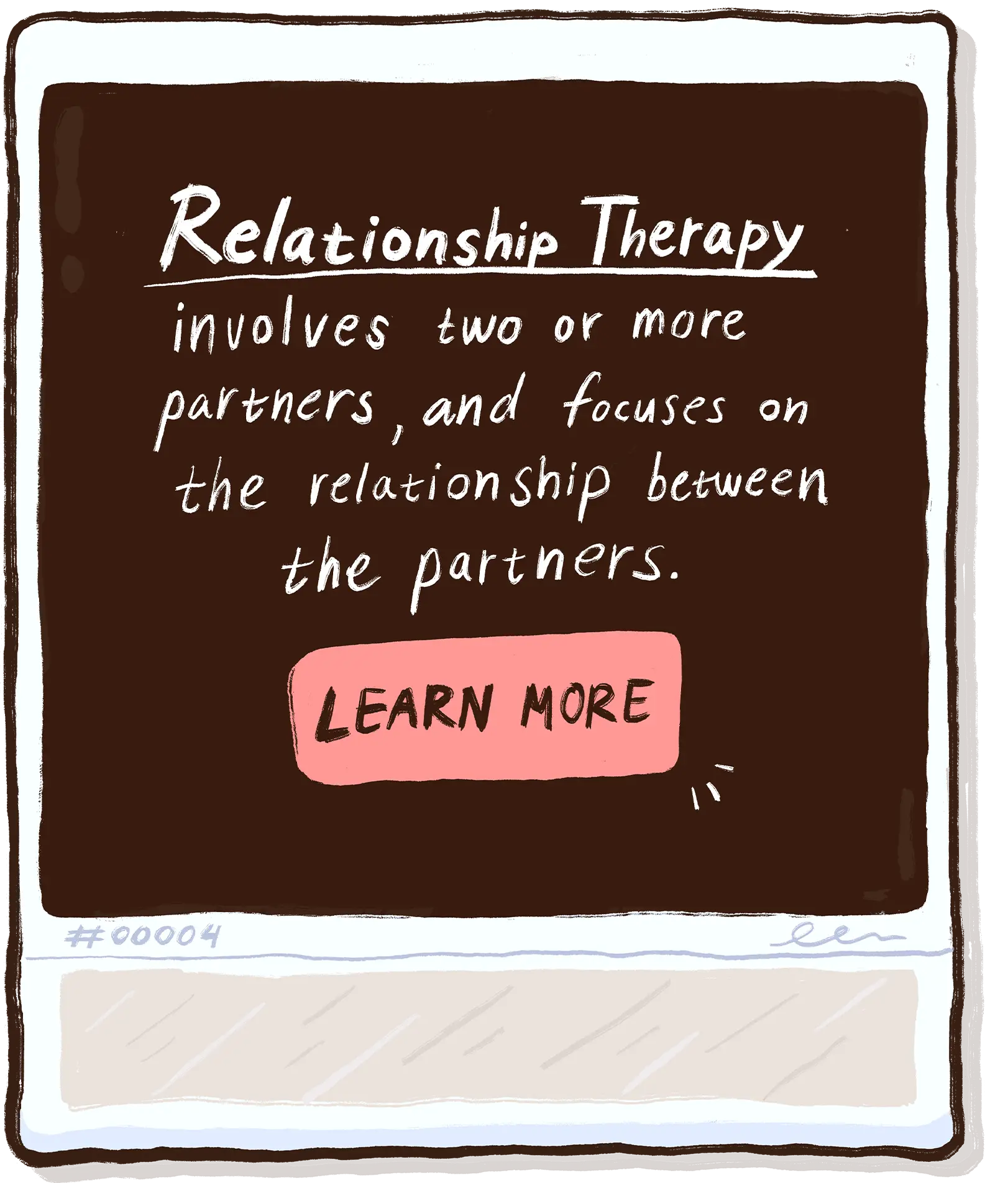 Relationship therapy handwritten text (full text repeated below).