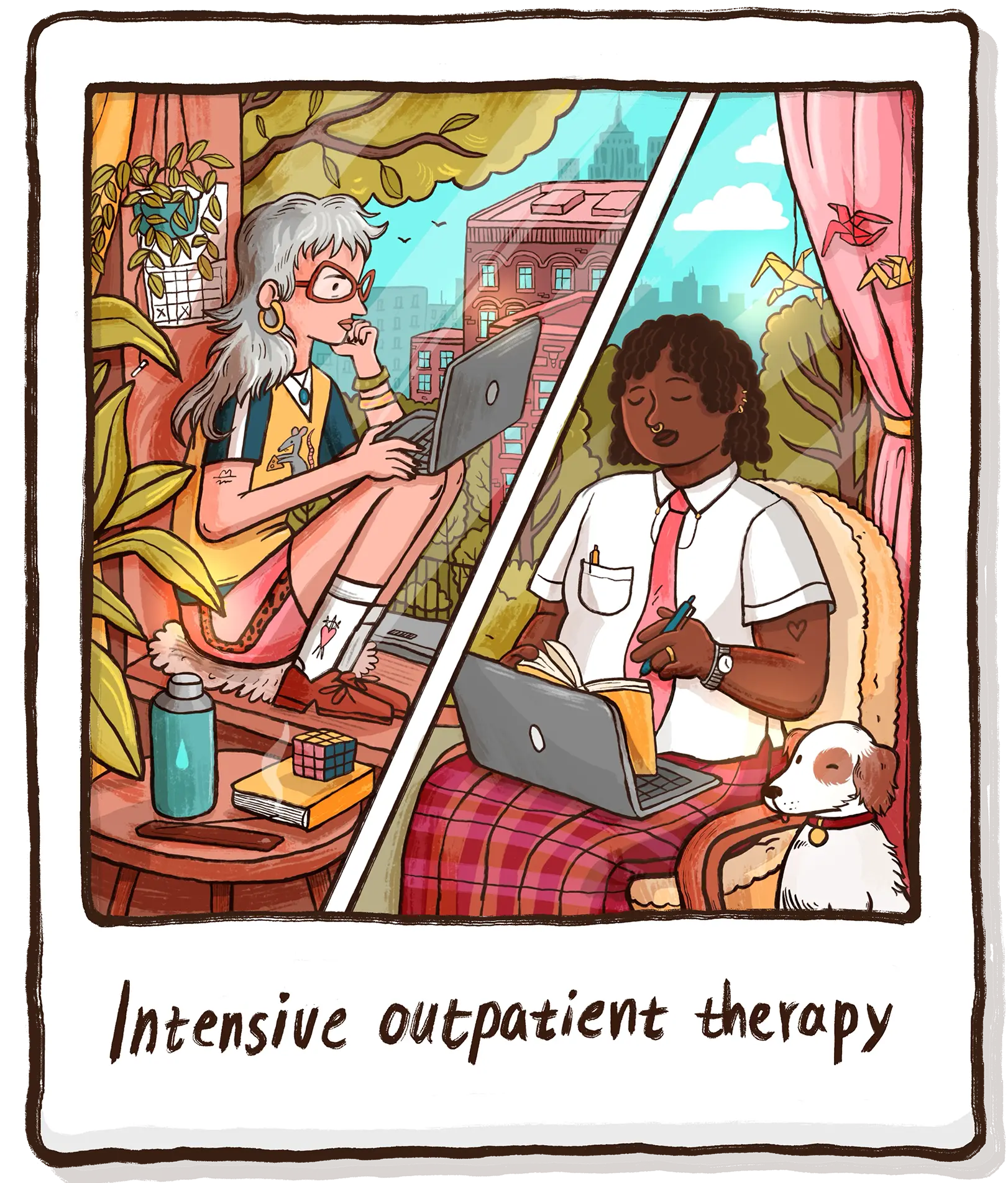 Intensive Outpatient Therapy illustration polaroid