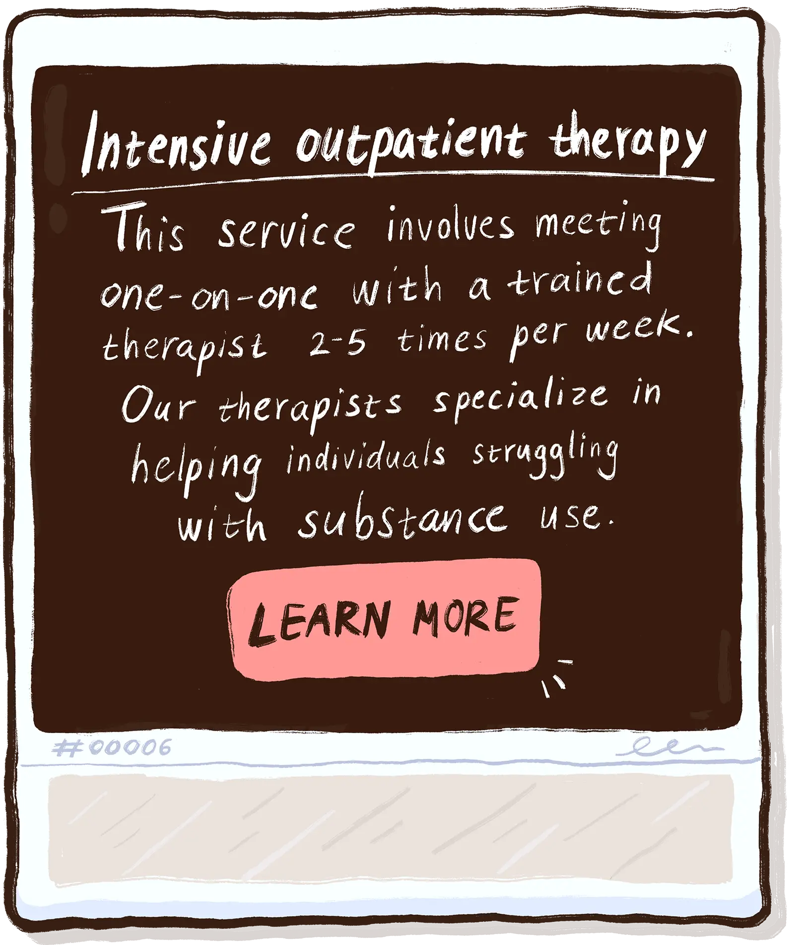 Intensive Outpatient Therapy handwritten text (full text repeated below).