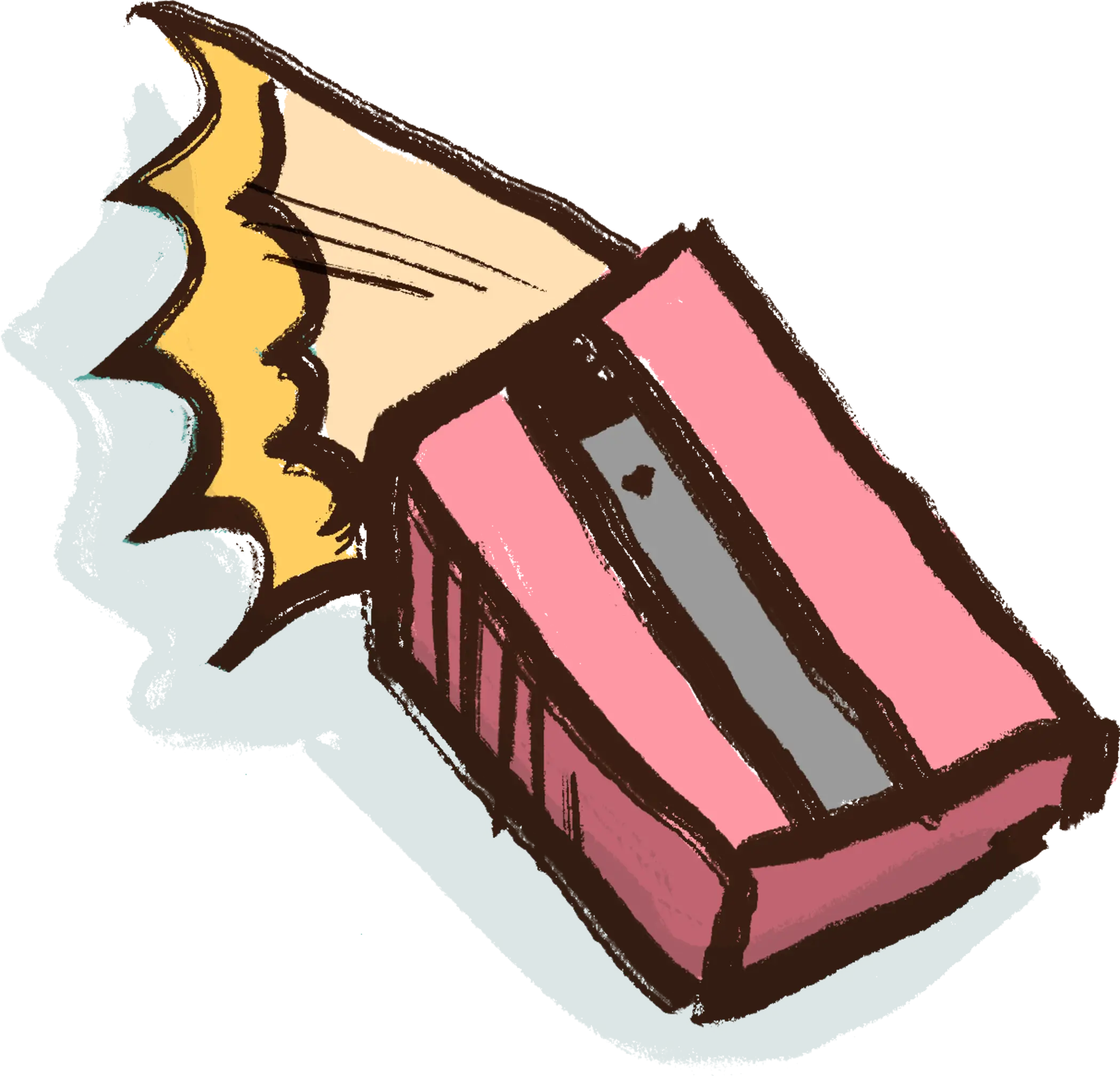 A handdrawn sharpener, an illustration made for Fire Island Pines Psychotherapy by Sandra Grbić
